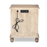 Malibu 2-Drawer Electrified Wood Nightstand