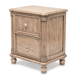 Malibu 2-Drawer Electrified Wood Nightstand